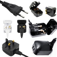 2-pin plug to 3-pin plug, standard to standard plug, adapter plug