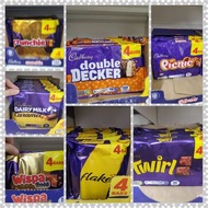 英國直送 - Cadbury Crunchie/ Caramel/ Double Decker/ Picnic/ Flake/ Wispa Gold/ Twirl Chocolate Bar 朱古力 [4條裝]