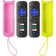 2 Pack Replacement Remote for Roku TV with Soft Protective Case(Glow in The Dark), Universal Remote 