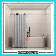 Flexible Curtain Pole 125 - 220cm Premium Stainless Steel Shower Curtain Rod/ Without Nails