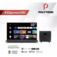 Polytron Cinemax Sound Bar Led Tv Smart Android 32Bag9953 Pld32Bag9953