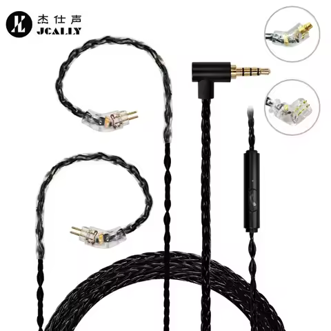 JCALLY JC08S 8 Shares QDC 2Pin 0.78mm MMCX Earphone Upgrade Cable with Mic for KZ EDX Pro ZSN PRO X 