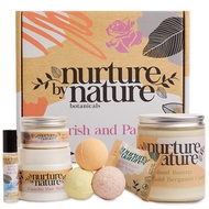 Nurture by Nature Pamper Gift Set for Women, Relax & Pamper, Body Scrub, Body Butter, Hair Mask, Bat