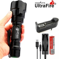 Original Ultrafire C8 LED XM-L T6 5-Mode Flashlight 18650 Battery 3800LM Torch Light Tactical LUZ Transmitter Bulb
