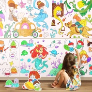 Mermaid Coloring Roll for Kids -Sticky No Mess Coloring Poster for Toddlers, 118×15.74 Inches Large 