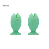 (VIP)  2pcs Fish Shape Toothbrush Holder with Strong Suction Cup Soft Silicone Bathroom Organizer Qu