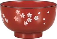 Sanyi Lacquerware 1001519 Ajimi Soup Bowl, Vermilion, Makizakura, Set of 2