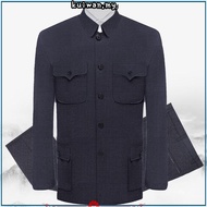 Spring Autumn Middle-aged Elderly Clothes Men Middle-aged Elderly Tops Middle-aged Clothes Elderly J
