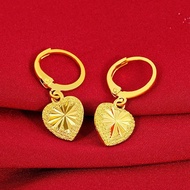 Year of the Snake Real Gold Earrings Female Fashionable Temperament Fortune Flowers Blooming Leaves 