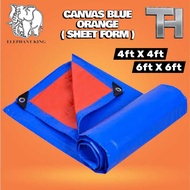 * ELEPHANT KING 4' x 4'/6' x 6' BLUE & ORANGE COLOUR CANVAS (SHEET FORM)