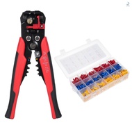 Wire Terminals Crimping Tool Kit Multifunctional Wire Stripping Pliers Crimping Pliers with 700pcs Cold-Pressed Pre-Insulated Terminal Set Adjustable Crimping Range