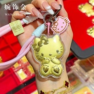 Big Gold keychain 999 Pure Gold hellokitty Gold Pendant Bag Pendant Gift for Girlfriend Tanabata Gol