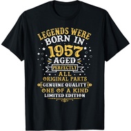 Men's cotton T-shirt Legends Were Born In 1957 65 Years Old 65th Birthday Gifts T-Shirt