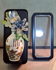 【中國風花瓶-琉璃藍菊】磁鐵 ∕ 冰箱貼 ∕ 擴香瓶