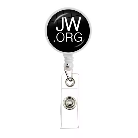 JW.ORG Jehovah's Witnesses Black/White Retractable Badge Reel Work Card Clip ID Name Card Display Ta