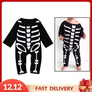 Gispark bé trai bé gái Halloween Romper Tay áo dài xương sọ đồ hóa trang quần áo