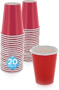 SparkSettings Disposable Paper Cups, 9 oz. Red Paper Coffee Cups, Strong and Sturdy Coffee Disposabl