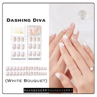 Dashing DIVA magic press manicure - WHITE BOUQUET (100% original, fake nail, fake nail)