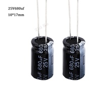 20PCS 680UF 25V Electrolytic Capacitor 25V 680UF Size 10*17mm 25 V / 680 UF Aluminum Electrolytic Ca