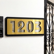 Customized Unit Number Signage platinum blonde Customized Unit Sign Door Sign Label with Stainless S