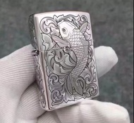 Zippo 唐草鯉魚 白銅 潮流擺件防風打火機