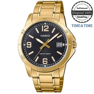 Time&amp;Time CASIO Standard นาฬิกาข้อมือผู้ชาย สีทอง/ดำ สายสแตนเลส รุ่น MTP-V004G-1BUDF (ประกันศูนย์ CMG)