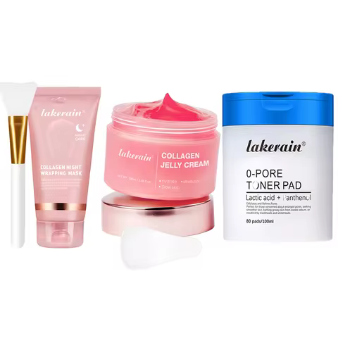 Collagen Jelly Facial Mask Overnight Hydrating Toner Cotton Pads Firming Moisturizing Wrapping Peel 