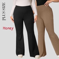L To 5XL PLUS SIZE FLARE LEGGINGS ULTRA HIGH WAIST RIB KNITTED FLARE PANTS Leggings Women