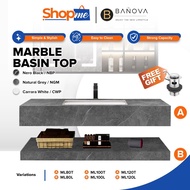 BANOVA Marble Lux Basin Top Marble Rock Slabe Basin Bathroom Marble Lux Basin