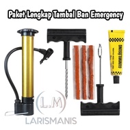 Complete Tubeless Tire Patch Package - Mini Emergency Pump Tire Patch Tool Complete Tire Patch