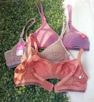 BH Sport Bra Wanita Dewasa Tanpa Busa | Motif Polkadot Tanpa Kawat | Size 34-36-38-40-42 | Katun Lem