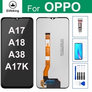 จอ LCD แบบดั้งเดิมอะไหล่ชุดประกอบดิจิไทเซอร์หน้าจอสัมผัสสำหรับ OPPO A17 CPH2477 A17K/CPH2591 A18/CPH
