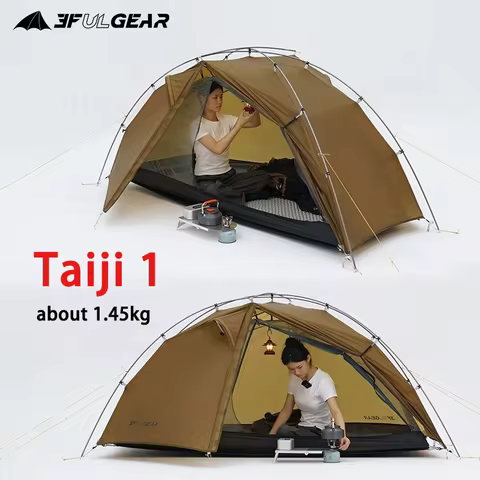 3F UL GEAR Taiji 1 Single Tent New Portable Ultralight Camping 3/4 Season Tent Double Layer 15D/20D 