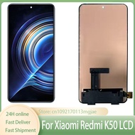6.67 "OLED สำหรับ Xiaomi Redmi K50ชิ้นส่วนจอสัมผัสแอลซีดีของเครื่องแปลงดิจิทัลสำหรับเปลี่ยน Xiaomi R
