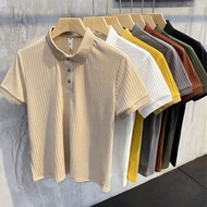 7 Color Mens Fashion Casual Golf Polo T Shirt Men Vintage Plain Summer Man Korean Style Slim Fit Tshirt Breathable Kolar Collar Baju T Shirt Lelaki Berkolar