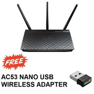 ASUS RT-AC66U WIRELESS AC1750 GIGABIT DUAL-BAND ROUTER + AC53 NANO ADAPTER