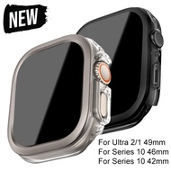 Tempered Glass Film Case for Apple Watch Ultra 3 2 49mm Series 11 10 46mm 42mm
