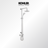 KOHLER July dual showerheads angular shower column ก๊อกผสมยืนอาบ พร้อมชุดฝักบัวสายอ่อน และชุดฝักบัวก
