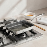 Tamagoyaki Pan Nonstick Square Egg Pan Cookware 316 Stainless Steel Honeycomb Pattern for Gas Stoves