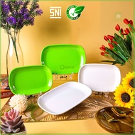 Nampan Kotak Putih Melamin cocok untuk buah dan lain sebagainya bentuk yang minimalis dan sederhana