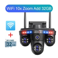 LS VISION กล้องวงจรปิด WIFI PTZ 35MP ระบบซูมออปติคอลไฮบริด4หน้าจอ10X 7เลนส์ IP66การตรวจจับแบบมนุษย์ร