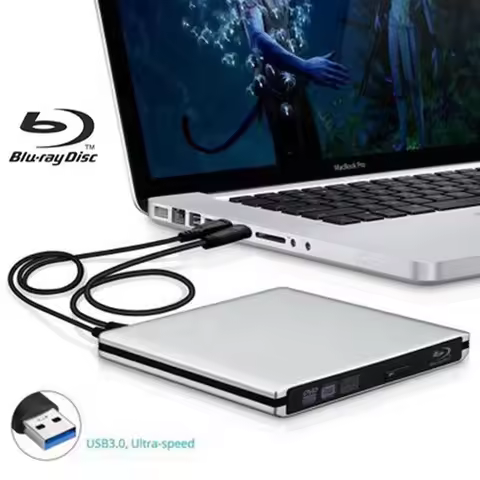 BD Portable Blu Ray Burner Black Mirror Blu Ray USB 3.0 DVD Players External Blu Ray Writer 3D