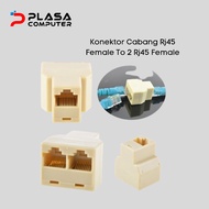 Barrel Double Splitter RJ45 Cat5-Prong Connector Rj45 Female To 2 Rj45 Female