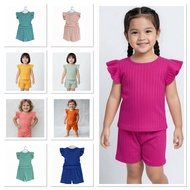 2-3Y.O TERNO AERIEL TODDLER BUTTERFLY PLAIN, COTTON WAFFLE MIXED FAB, COMFY SOFT RANDOM COLORS