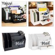 [Yajuyi] SiaBiced Mail Organizer Desk Organizer Rustic with 6 Compartments Storage Box Wooden Mail