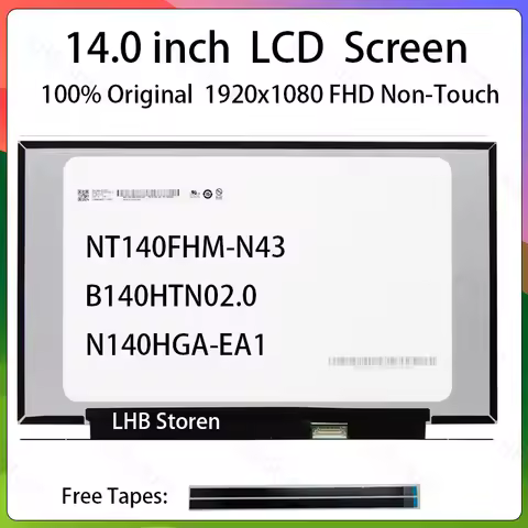 14 Inch Laptop LCD Screen NT140FHM-N43 B140HTN02.0 N140HGA-EA1 Display Matrix Panel Replacement 1920
