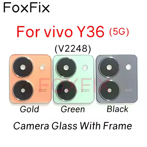 Rear Back Camera Lens Glass Cover For vivo Y36 5G V2248 Camera Frame Bezel Replacement With Adhesive