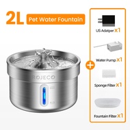 HOT ROJECO Automatic Cat Water Fountain Stainless Steel Pet Water Dispenser Rechargeable Cat Drinker