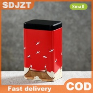SDJZT Tin Plate Storage Box Sealed Tea Caddy Small Square Coffee Jar Tea Leaves Container Cans Small
