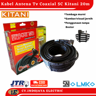 Kabel antena TV Coaxial 5C Plug Tekuk Kabel Panjang 20 Meter KITANI Kabel Tv Ke Antena Tanpa Boster